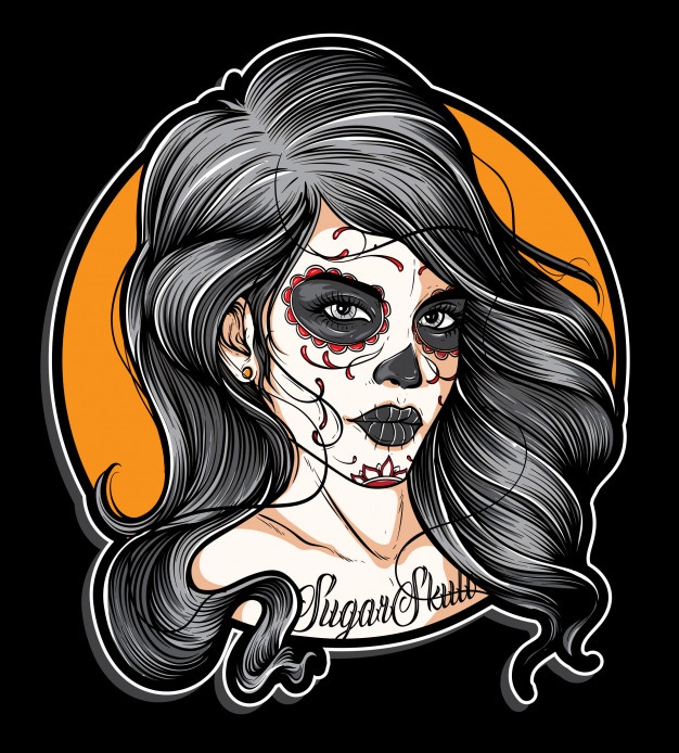 Download Girl Skull Vector at Vectorified.com | Collection of Girl Skull Vector free for personal use