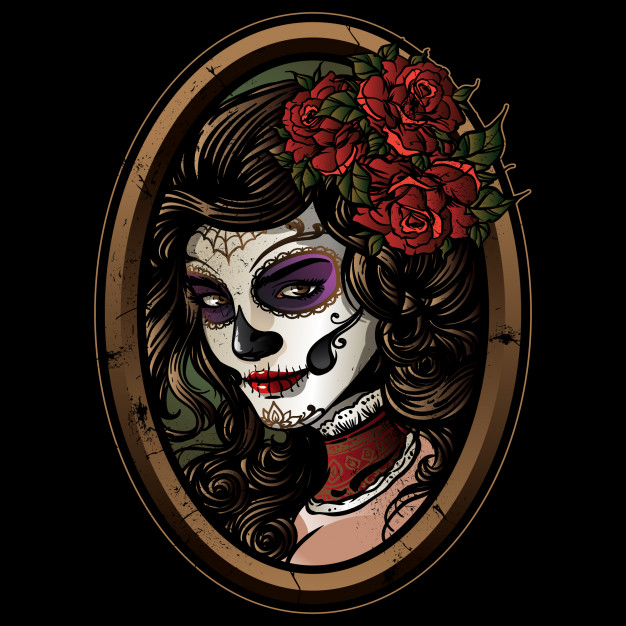 626x626 Sugarskull Girl Vector Vector Premium Download