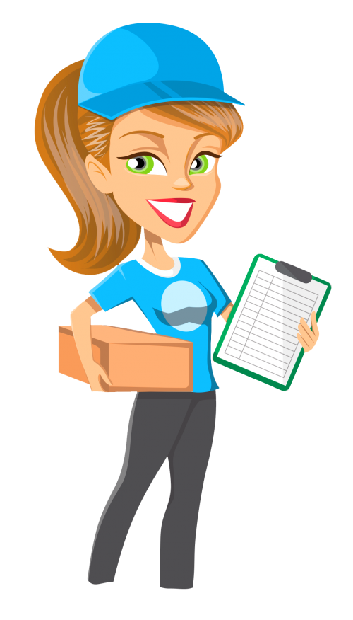 500x876 Courier Girl Vector Png Transparent Image