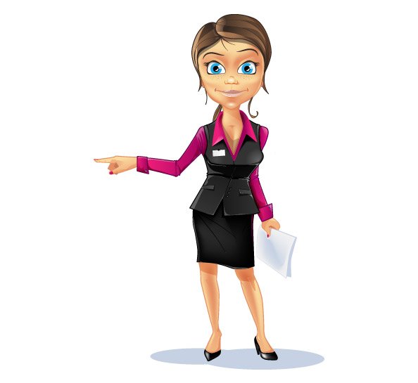 594x545 Free Business Girl Vector Character Files, Vectors Graphics