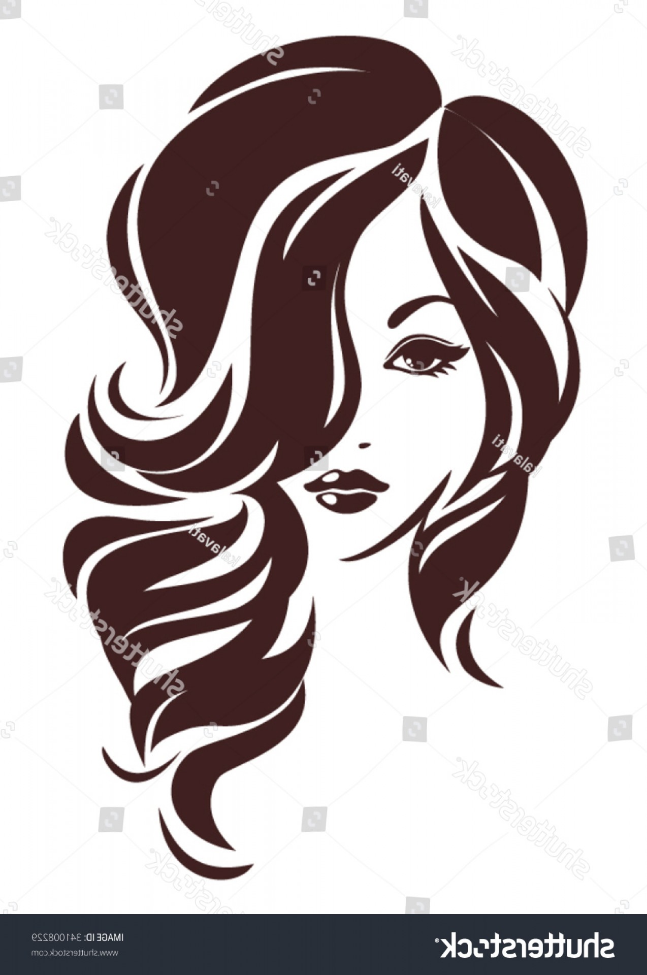 1274x1920 Girl Hair Loose Vector Logo Design Soidergi