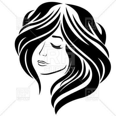 400x400 Beautiful Girl With Closed Eye And Long Stylish Hair Vector Image
