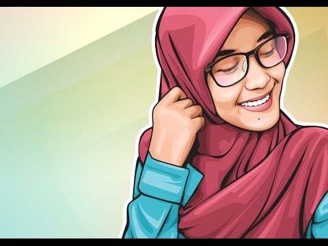 480x360 How To Draw Vector Art In Coreldraw Cute Girl Wearing Hijab