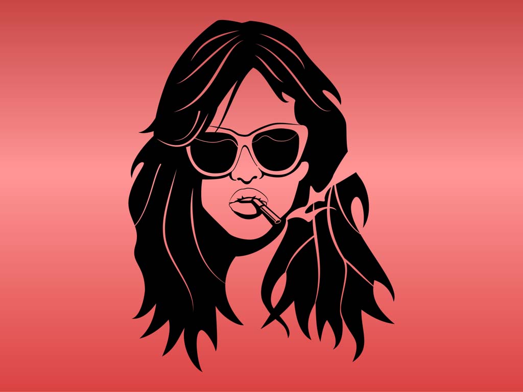 1024x768 Smoking Girl Vector Art Graphics