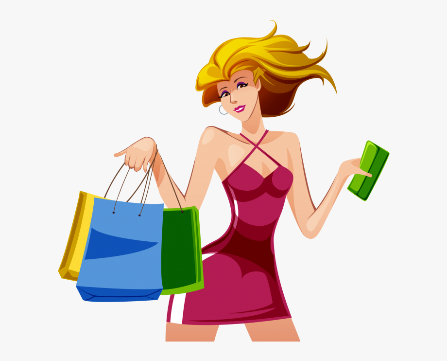 920x742 Shopping Girl Vector Png