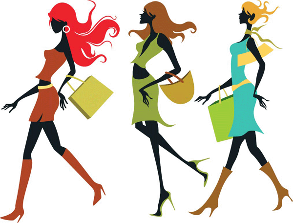 600x456 Shopping Girls Vector