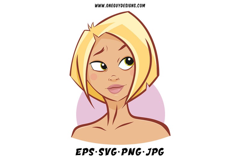 794x529 Cute Blonde Girl Clipart Vector Files Cartoon Png Clip Etsy
