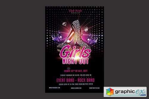 500x333 Girls Night Out Flyer Free Download Vector Stock Image