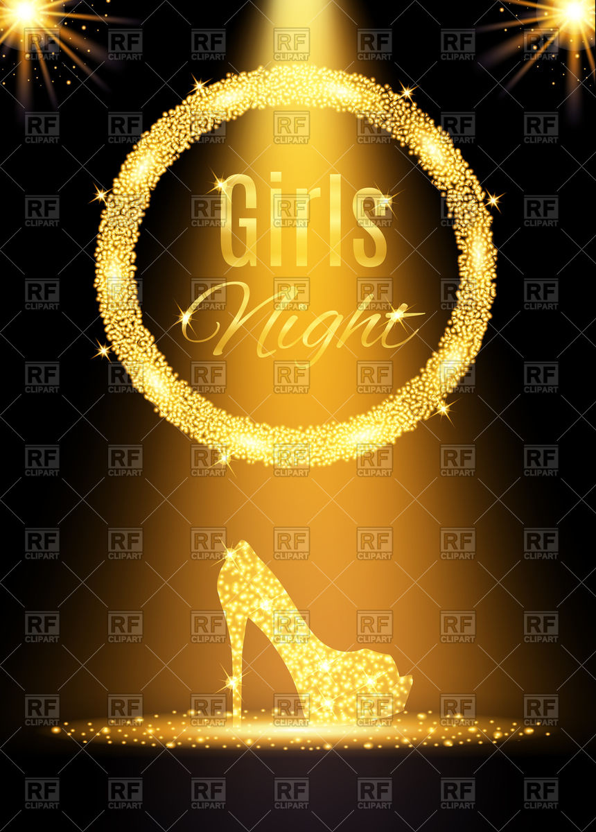 860x1200 Gold Girls Night Out Party Poster Vector Image Of Calendars