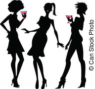 192x179 Ladies Night Out Vector Clip Art Illustrations Ladies Night