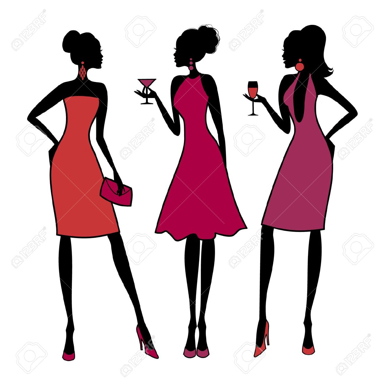 1300x1300 Girls Night Out Clip Art
