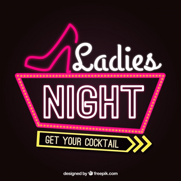 626x626 Dark Background With Neon Sign For Ladies Night Vector Free Download