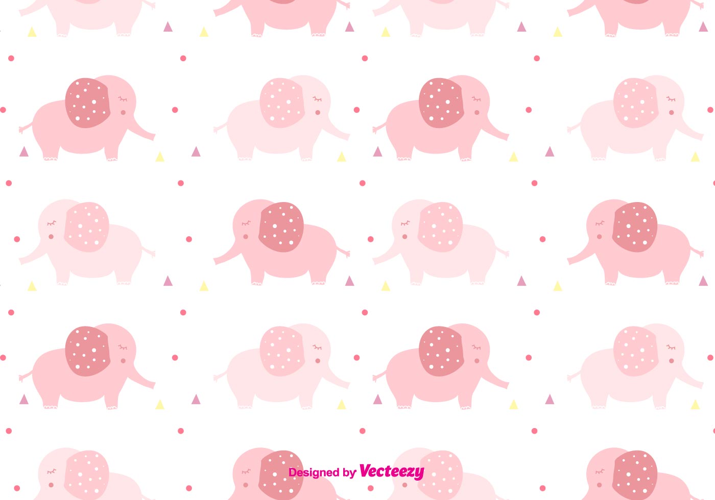 1400x980 Girly Baby Elephant Pattern