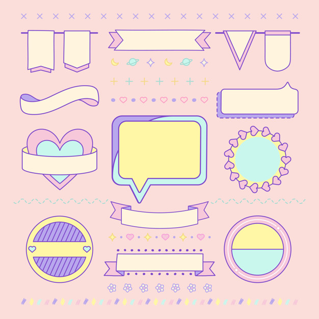 626x626 Various Cute And Girly Design Element Vectors Vector Free Download