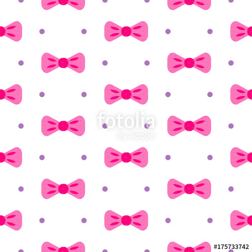500x500 Bow Tie Pink And White Dotted Seamless Pattern Fashion Girly