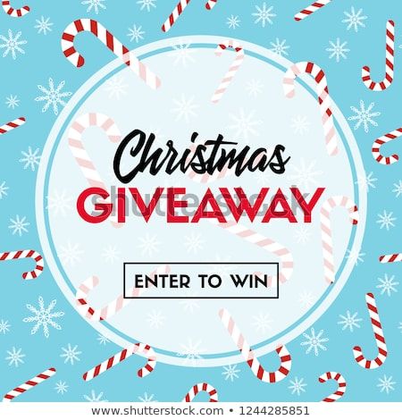 450x470 Christmas Giveaway Enter To Win Vector Template With Candy Cane