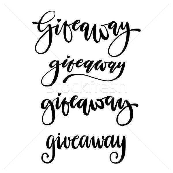 600x600 Giveaway Vector Lettering Set Illustration Text Design