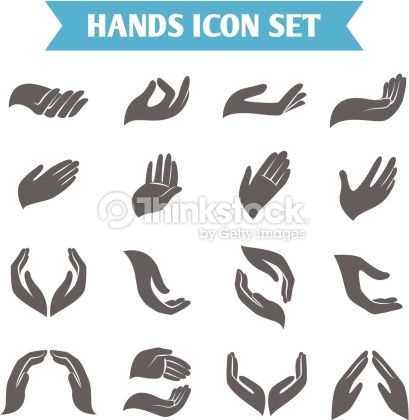 409x420 Open Empty Hands Holding Protect Giving Gestures Icons Set