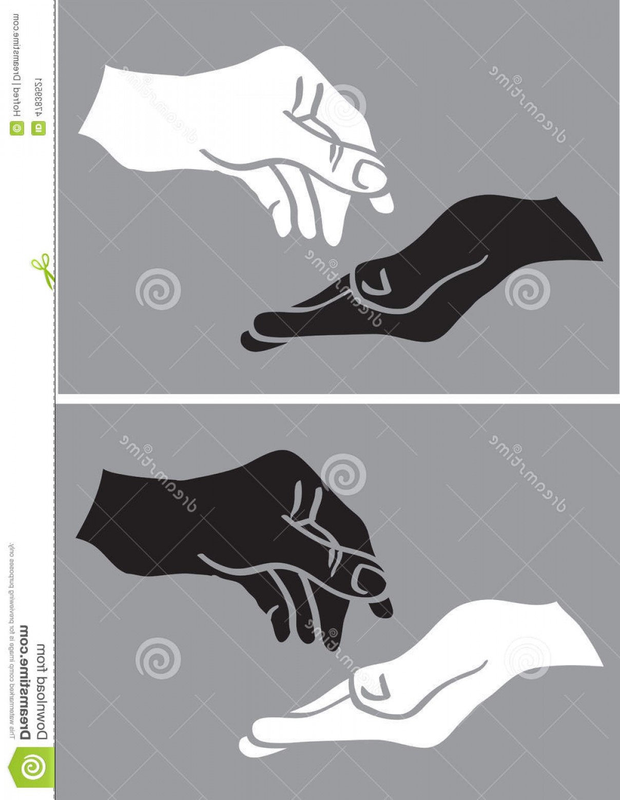 1208x1560 Stock Illustration Give Take White Black Hand Vector Illustration