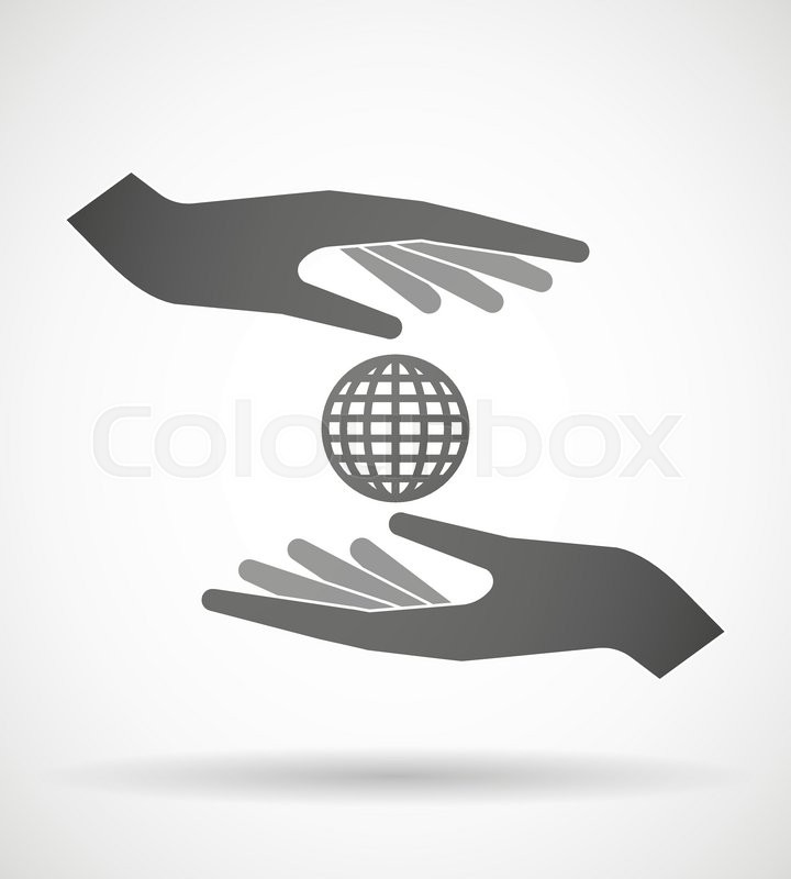 720x800 Two Hands Protecting Or Giving A World Stock Vector Colourbox