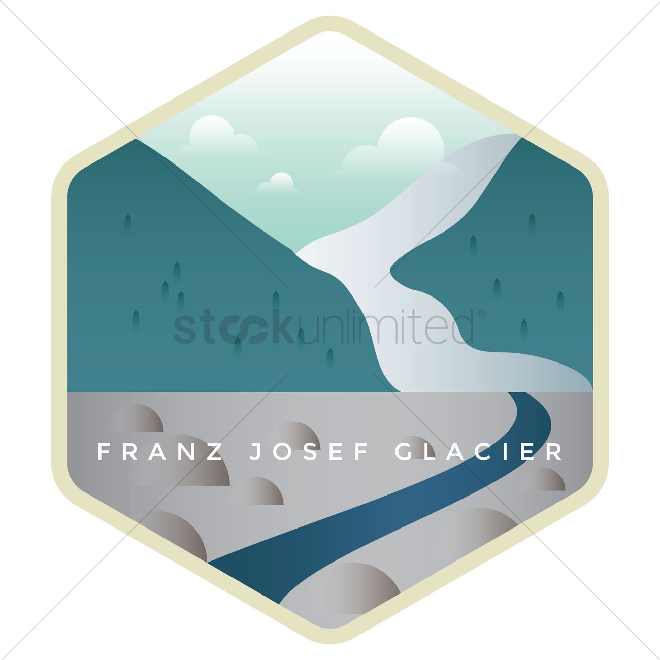 1300x1300 Franz Josef Glacier Vector Image