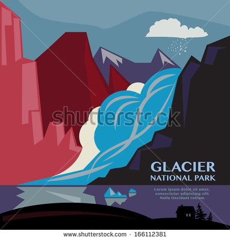 450x470 Glacier National Park Background, Vector Illustration Elections