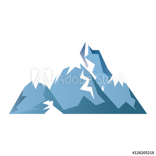 500x500 Mountains Glacier Isolated Icon Vector Illustration Design