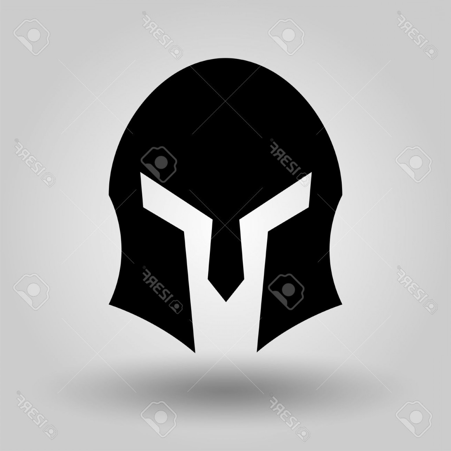 1560x1560 Photostock Vector Spartan Helmet Full Face Silhouette Symbol