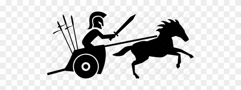 840x315 Chariot Gladiator Icon Vector Illustration Stock Vector