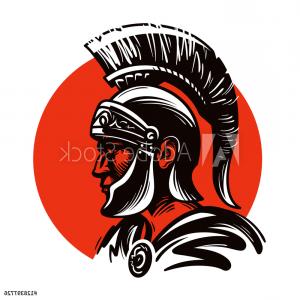 300x300 Photostock Vector Spartan Helmet Full Face Silhouette Symbol