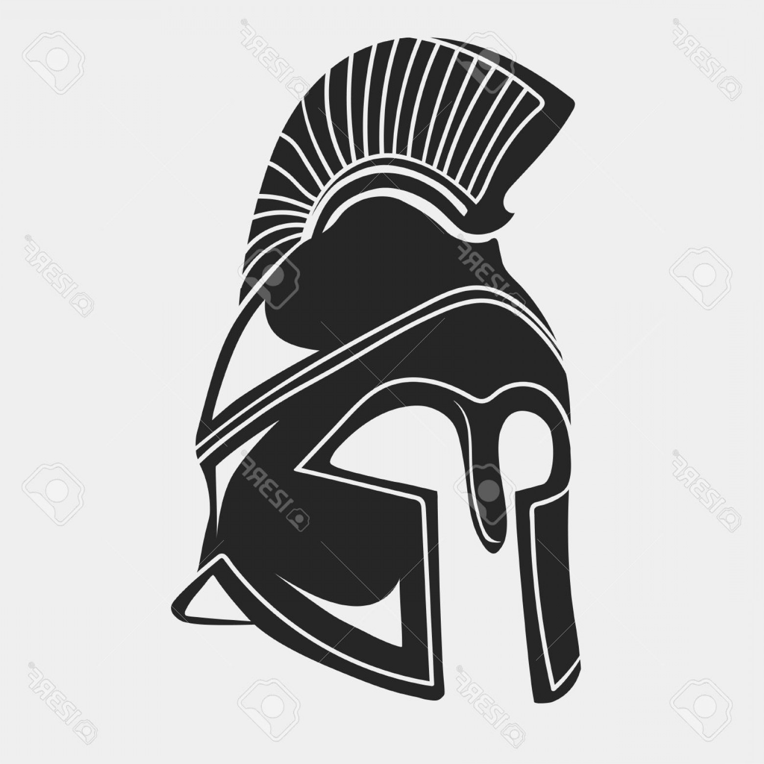 1560x1560 Photostock Vector Spartan Helmet Silhouette Greek Warrior