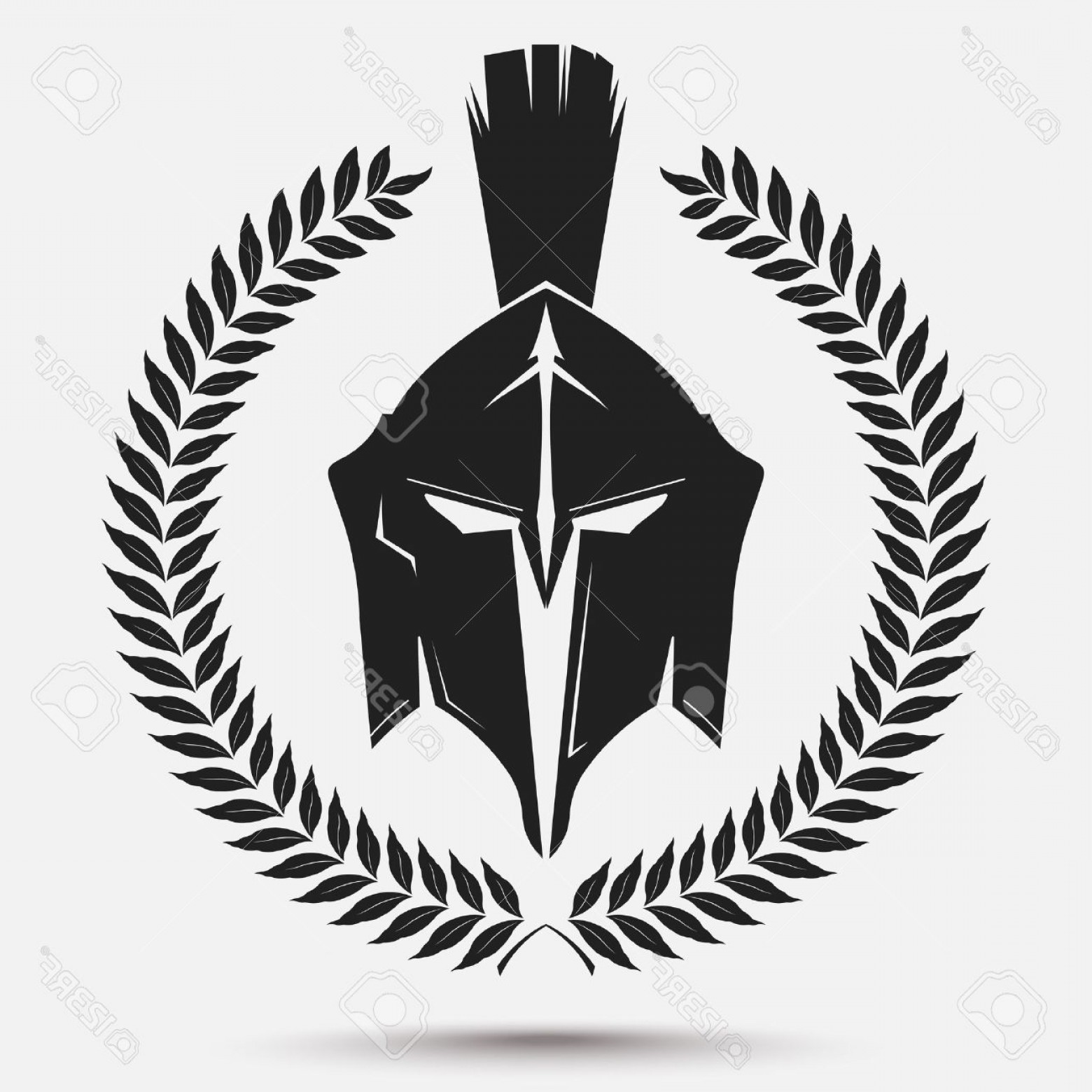 1560x1560 Photostock Vector Spartan Warrior Silhouette With Laurel Wreath