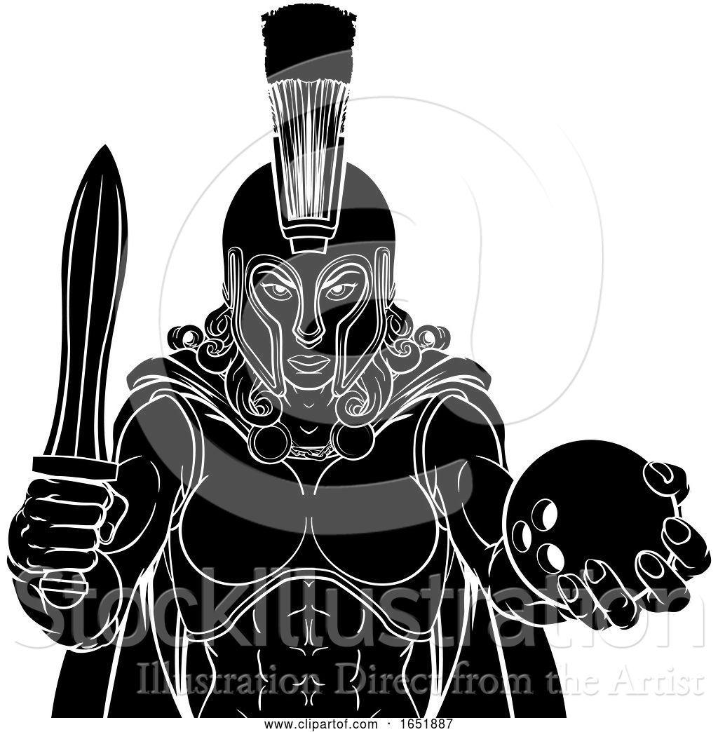 1024x1044 Vector Illustration Of Spartan Trojan Gladiator Bowling Warrior
