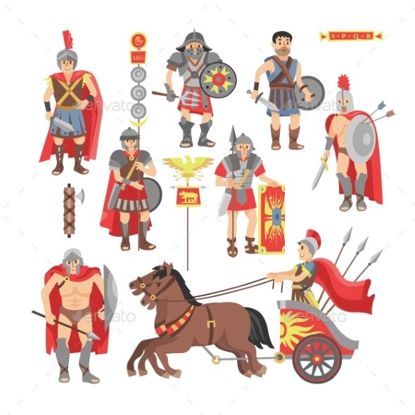 590x590 Vector Man Gladiator Vector Roman Warrior Man Character