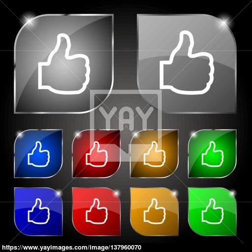 Like Icon Sign Set Of Ten Colorful Buttons With Glare Vector 512x512 Like Icon Sign Set Of Ten Colorful Buttons With Glare Vector