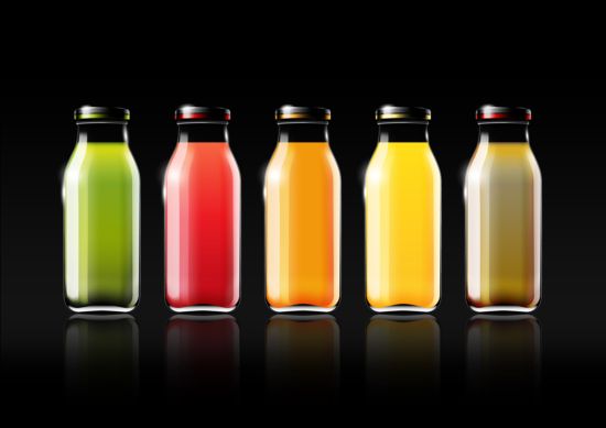 550x389 Fruit Juice And Glass Bottle Vector Free Download