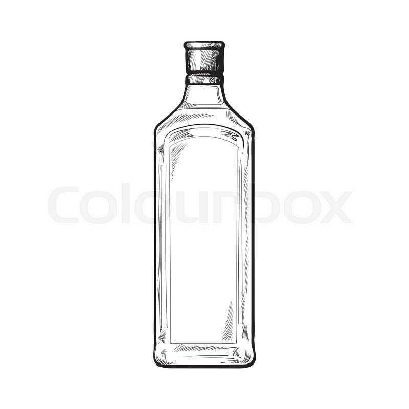 800x800 Traditional Blue Gin Glass Bottle, Stock Vector Colourbox