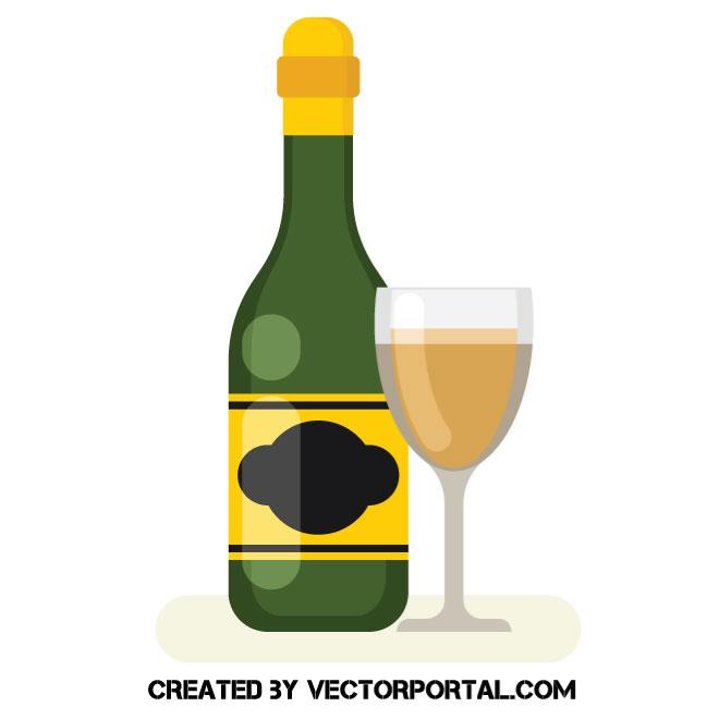 660x660 Champagne Bottle Vector Image
