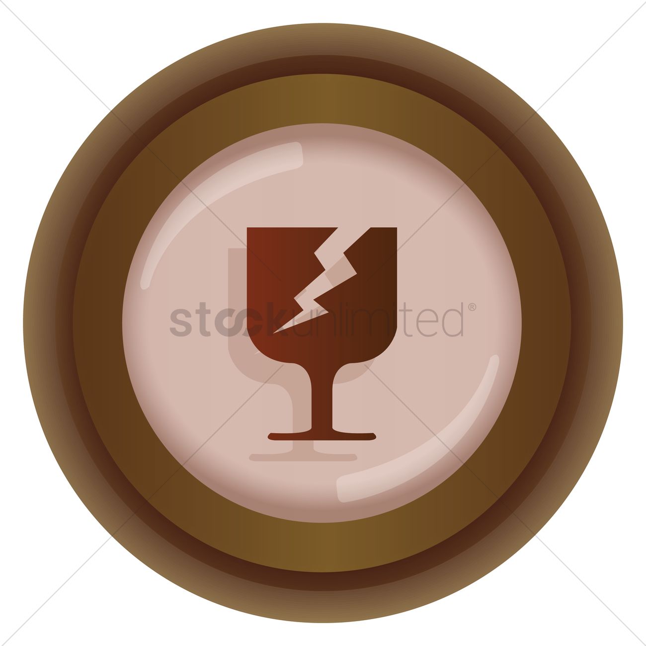 1300x1300 Fragile Glass Button Vector Image