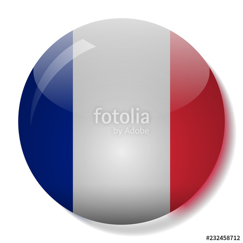 500x500 French Flag Glass Button Vector Illustration Stock Image
