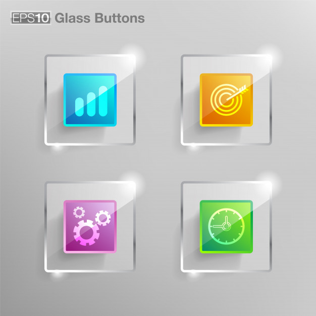 626x626 Glass Square Button Vector Premium Download