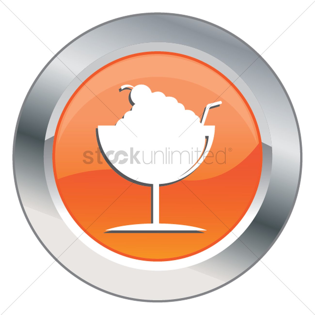 1300x1300 Ice Cream Glass Button Vector Image