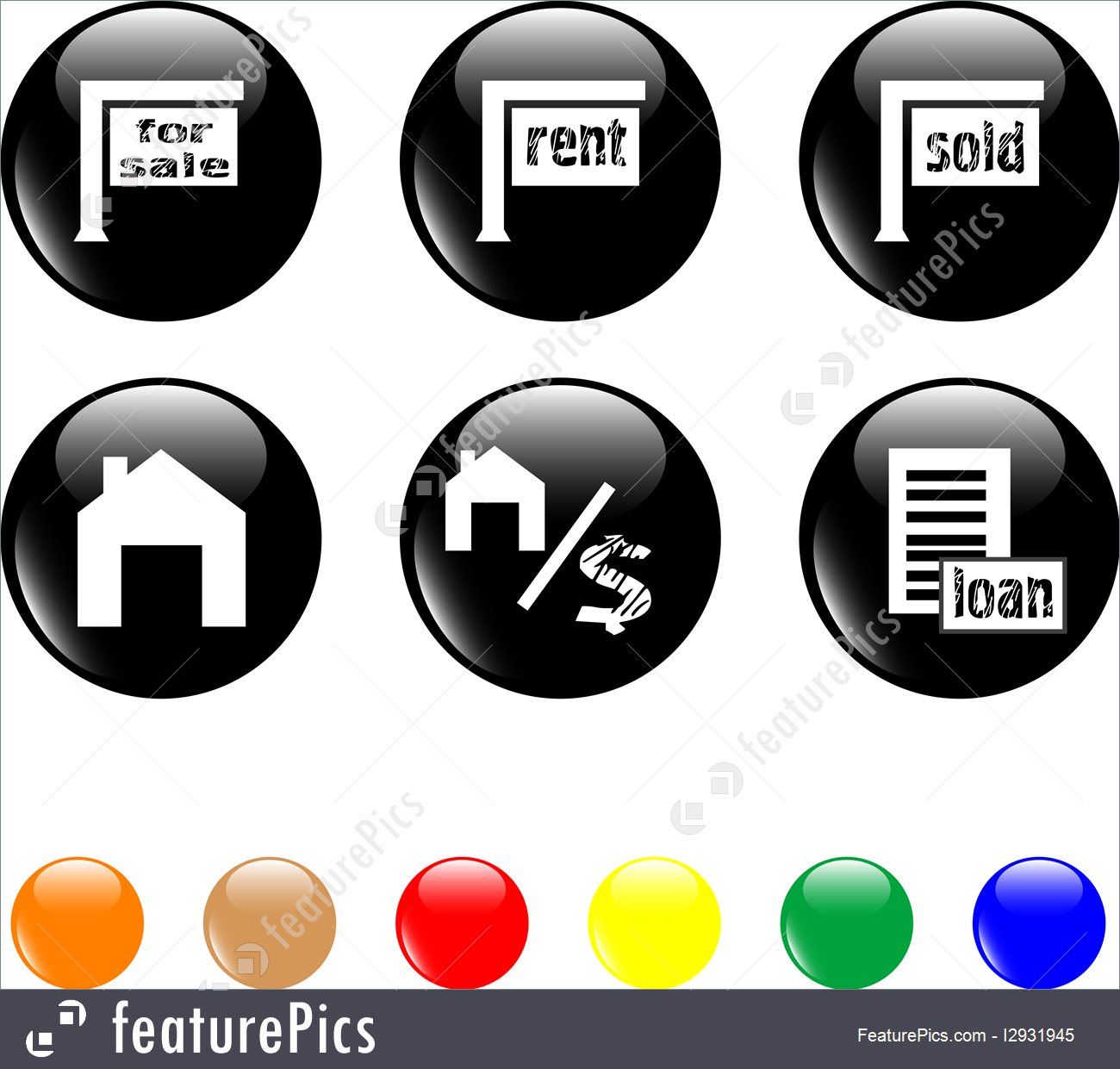 1300x1241 Set Of Icon House Sale Home Black Button Vector