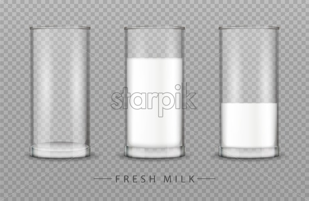 623x407 Glass Of Milk Vector Realistic Isolated On Transparent Background