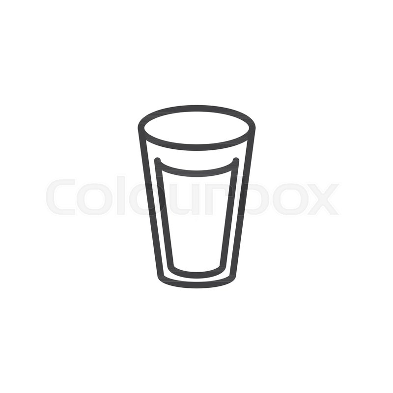 800x800 Milk Glass Line Icon, Outline Vector Stock Vector Colourbox