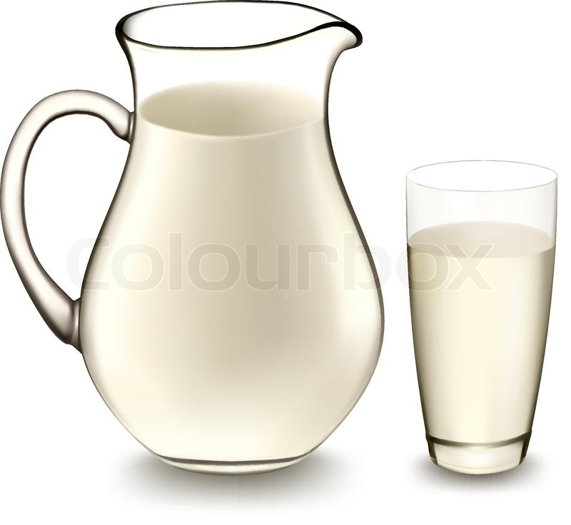 800x736 Milk Jug And Glass Of Milk Vector Stock Vector Colourbox