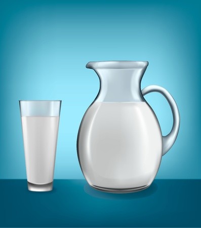 397x450 Milk Jug And Glass Of Milk Vector Royalty Free Vector Graphics