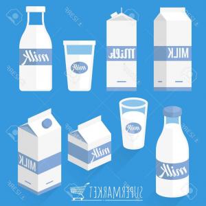300x300 Photostock Vector Fresh Natural Milk Vector Icon Set Milk Box