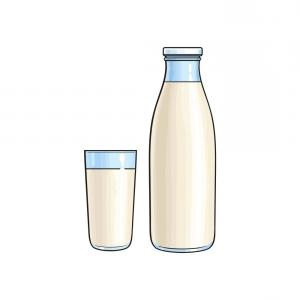 300x300 Cartoon Glass Bottle And Cup Of Milk Vector Newwaysys