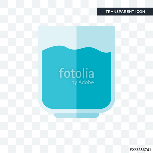 500x500 Glass Of Water Vector Icon Isolated On Transparent Background